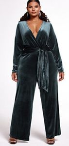 BNWT NEW w/ Tags - Housewife Velvet Jumpsuit - ftf x srv Green - size 2 (18/20)